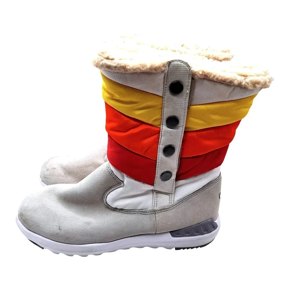 Bearpaw Rainbow Puffer Snow Boots Womens 10 Cozy Lined Winter Pull On